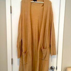 Camel/tan floor length oversized sweater duster